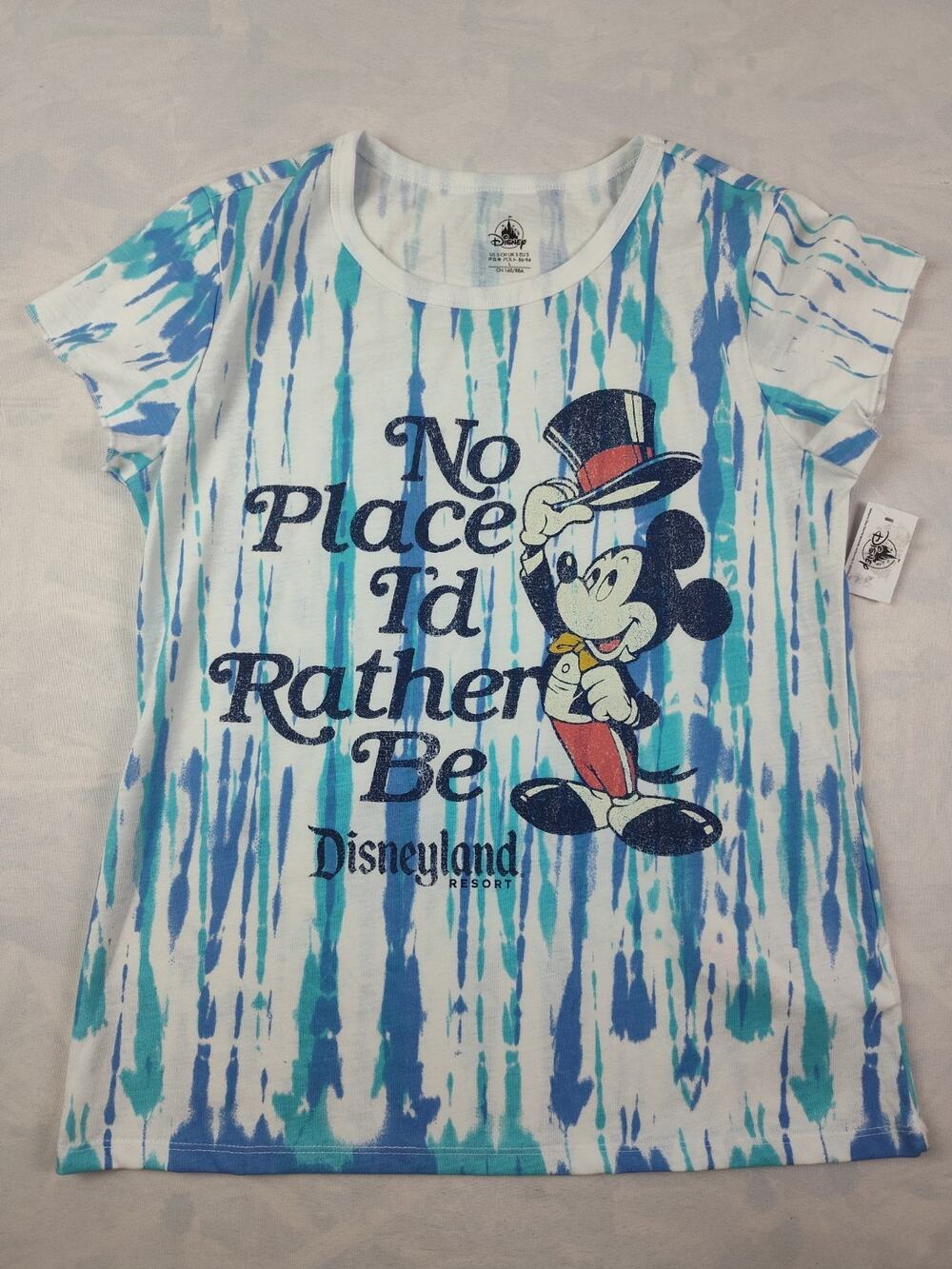 Mickey Mouse No Place I'd Rather Be Disney Resort Tie Dye Sheer T-shirt Sz Small